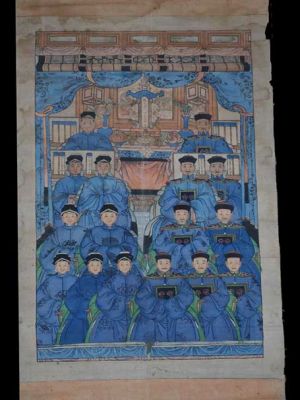 Old Large Chinese Ancestors painting Qing Dynasty