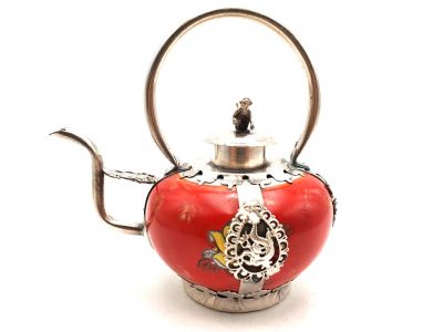 Chinese Porcelain Teapot Red