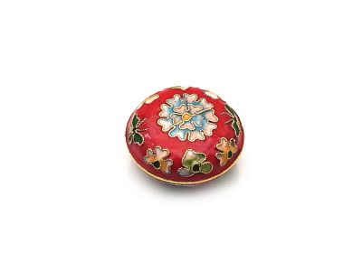 Very Small Chinese Cloisonné Enamel Box Red