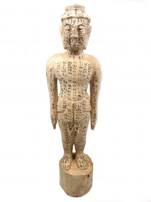 Large Acupuncture Man Wooden Statue Chinese Medicine