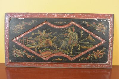 Chinese wood panel Painting Riders