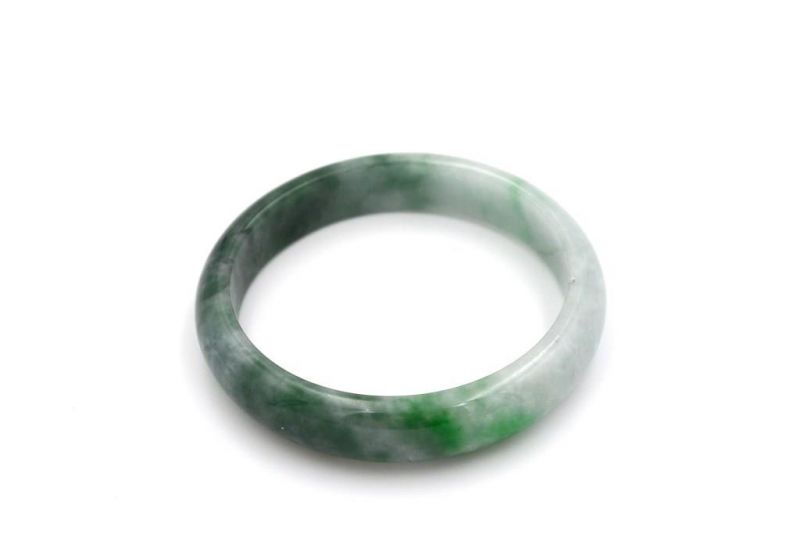 Jade Bracelet Bangle Class A Green and White