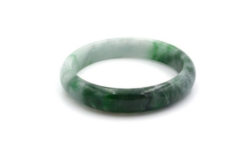 Jade Bracelet Bangle Class A Green and White 3