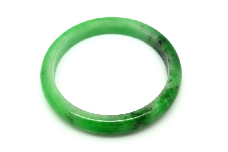Jade Bracelet Bangle Class A Green spotted 5 8 1