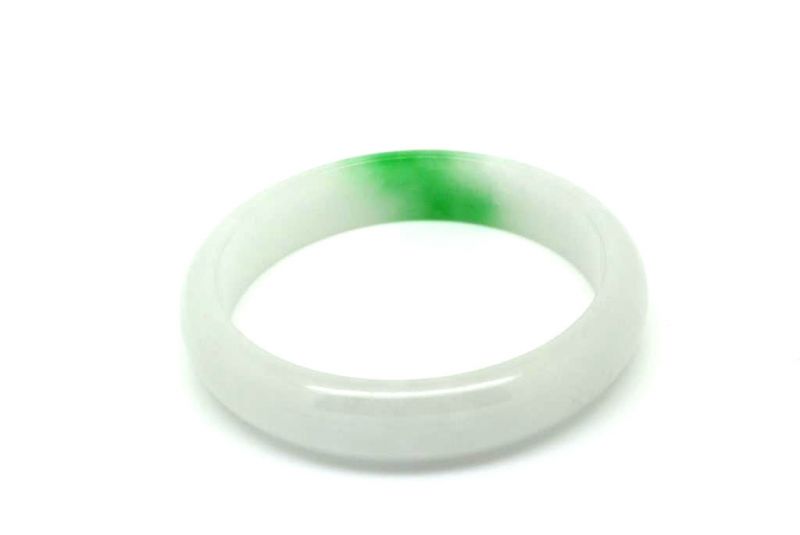 Jade Bracelet Bangle Class A White and Green 5 6cm 4