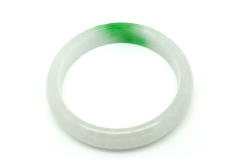 Jade Bracelet Bangle Class A White and Green 5 6cm 5
