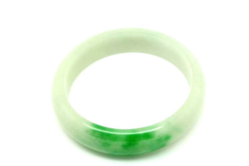 Jade Bracelet Bangle Class A White and Green 5 7cm 4