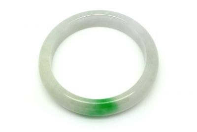 Jade Bracelet Bangle Class A White and Green 5 7cm