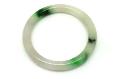 Jade Bracelet Bangle Class A White and Green 5 7cm