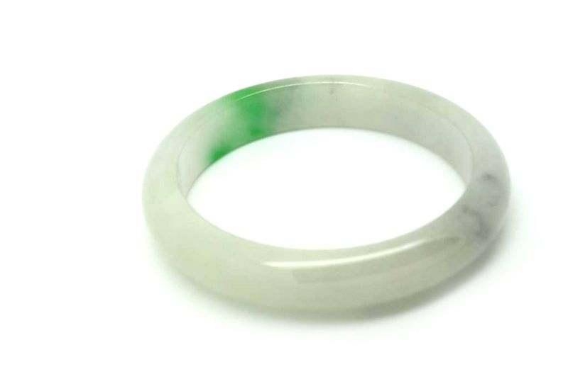 Jade Bracelet Bangle Class A White and Green 5 85cm 4