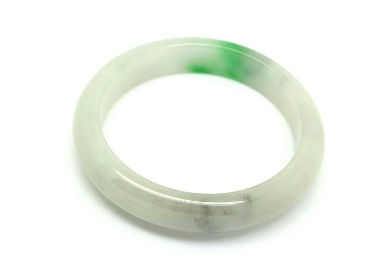 Jade Bracelet Bangle Class A White and Green 5 85cm 5