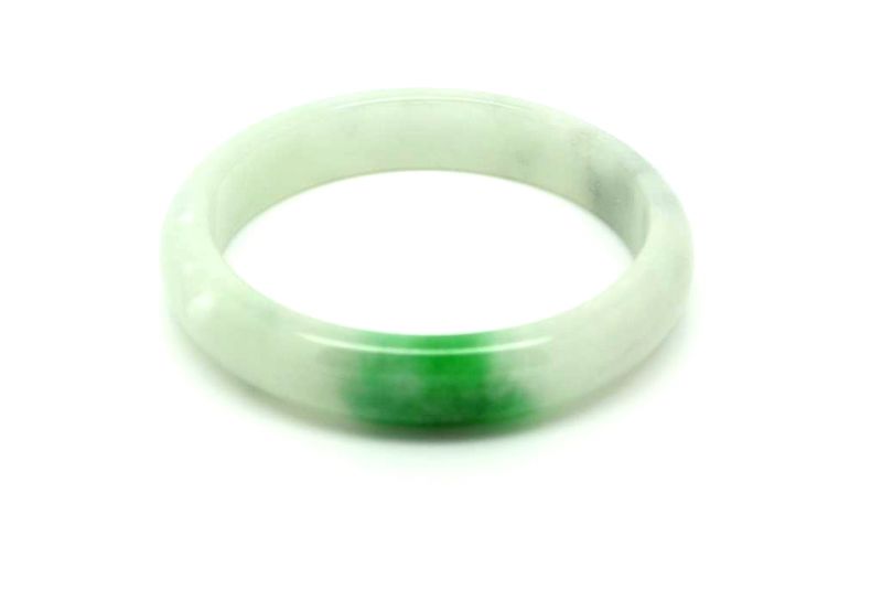 Jade Bracelet Bangle Class A White and Green 2