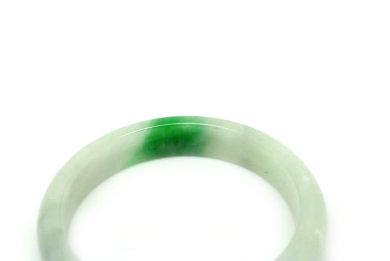 Jade Bracelet Bangle Class A White and Green 3