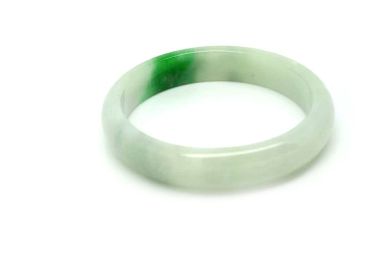 Jade Bracelet Bangle Class A White and Green 5