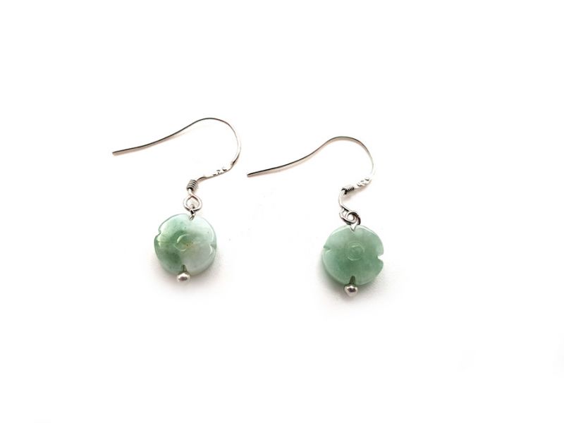 Jade Earrings Flower - Light Green