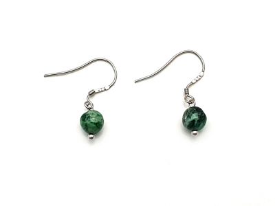 Jade Earrings Green pearl - 6mm