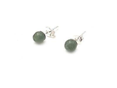 Jade Earrings Small jade beads - 6mm - green