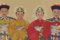 Small Chinese ancestors Couple paintin