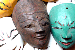 Old wooden Indonesian masks