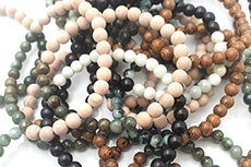 Jade and wood bracelets - Natural jade - wood essences