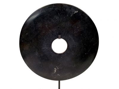 Large Chinese Bi in Jade 25cm - Black