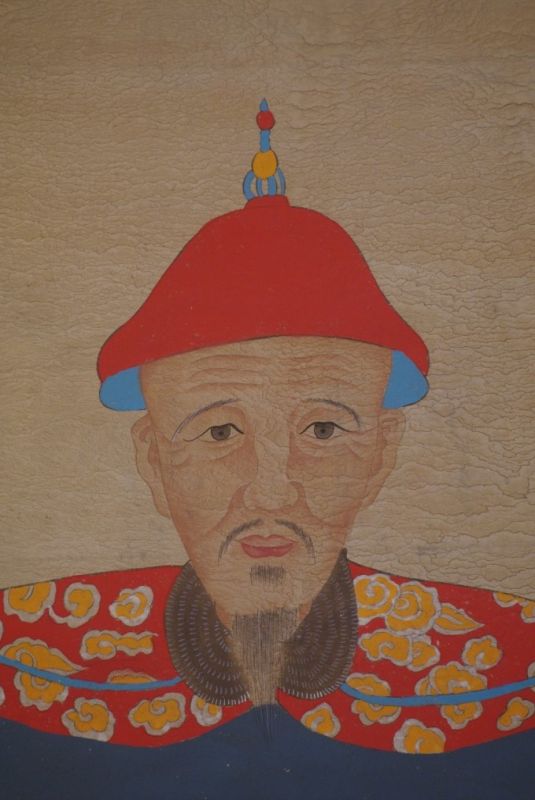 Large Chinese Dignitary painting on Paper Night Blue 3