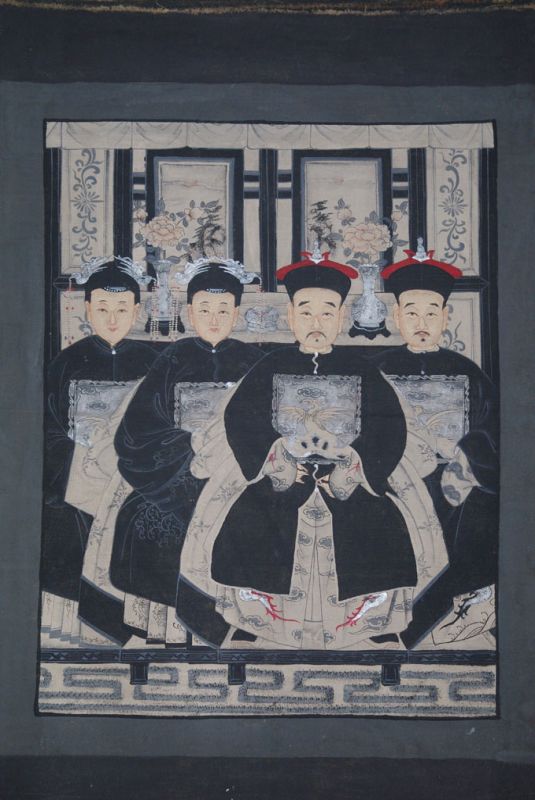 Modern Chinese ancestors Qing Dynasty 4 people