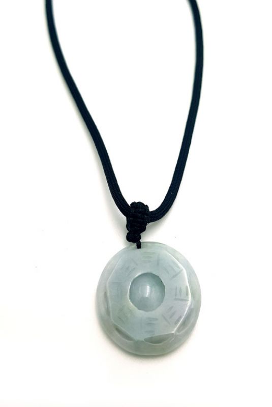 Necklace with Jade pendant Bagua - Translucent Green