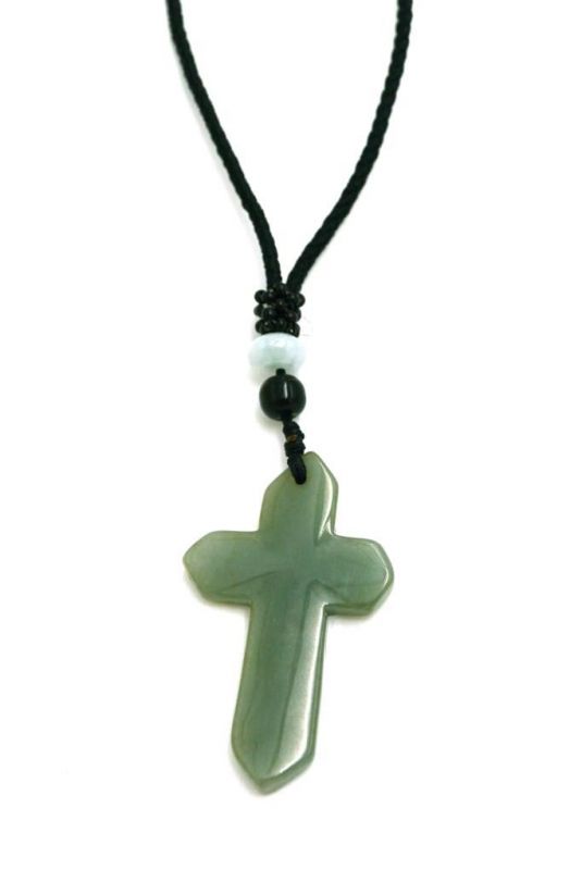 Necklace with Jade pendant Cross