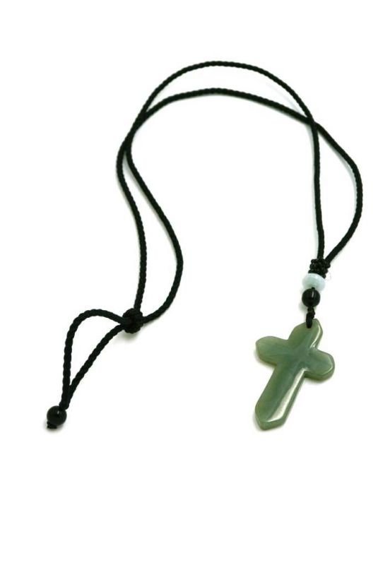Necklace with Jade pendant Cross 3