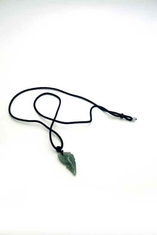 Necklace with Jade pendant Fish - Dark Green 4