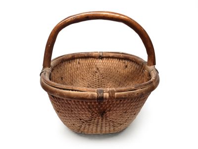 Old Chinese braided rice basket - Basket weaving - small chinese basket