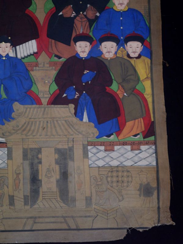 Old Chinese Chinese Ancestor Painting - Chinese dignitary family 3