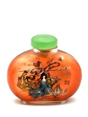 Old Chinese Glass Snuff Bottle - Chinese goddess