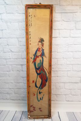 Old Chinese Wood Frame - Painting - Chinese goddess 1