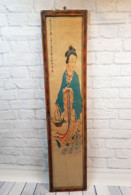 Old Chinese Wood Frame - Painting - Chinese Goddess 3