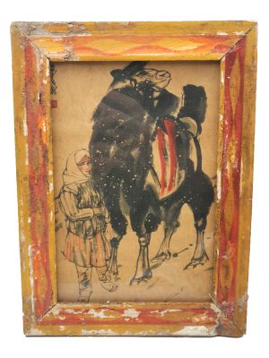 Old Chinese Wood Frame - Painting - The camel