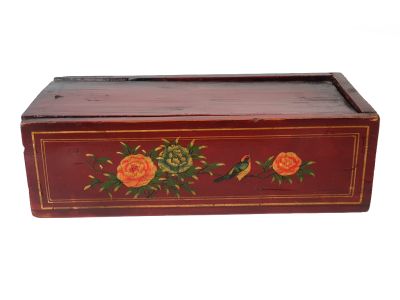 Old Chinese wooden chest - Flowers and Bird