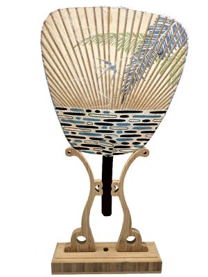 Old Japanese fans - Uchiwa - Wood and Paper - The beach