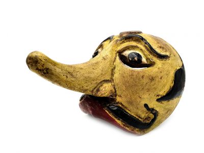 Old Java mask (80 years) - Indonesian Theater - Character with a long nose