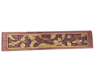 Old Large Wooden Panel from China - Golden flowers
