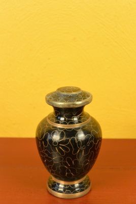 Potiche or Vase in Cloisonné Black
