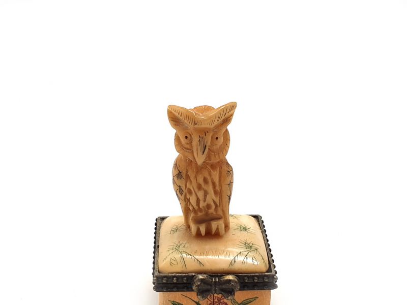 Small bone box Owls 3
