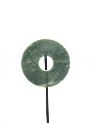 Small Chinese Bi Disc 10 cm with Metal Stand - Green