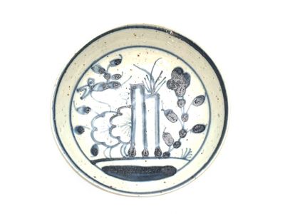 Small Chinese porcelain plate 10cm - The Chinese garden - flowers