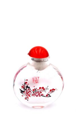 Small Glass Snuff Bottle - Chinese Arist - Japanese cherry