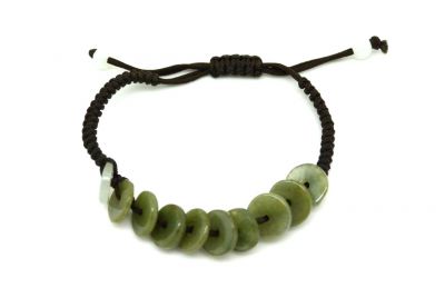 Small Jade Bracelet mounted on a cotton rope