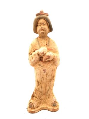 Tang terracotta statue - Court Lady - Fat Lady - Transverse flute