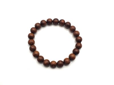 Tibetan Japamala bracelet in wood - 8mm - 100% Natural - Golden sandalwood