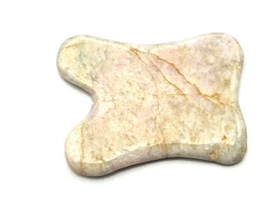 Traditional Chinese medicine - Gua Sha concave in Jade - light green with yellow/brown reflections